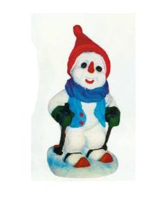 kleiner Schneemann auf Ski verkleinert