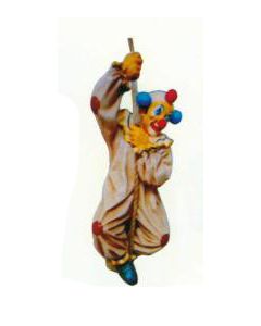 lustiger Clown hängend am Seil klein verkleinert
