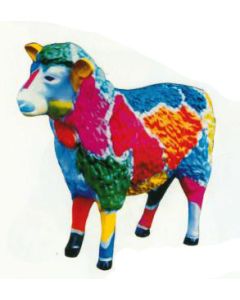fleckiges buntes Schaf Design lebensgroß