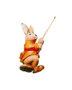 hängender Osterhase am Seil lebensgroß