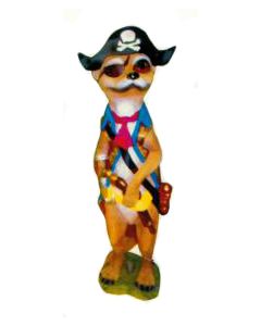 kleines Erdmännchen als Pirat lebensgroß