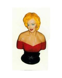 hübsche Marilyn Monroe im roten Kleid als Büste lebensgroß