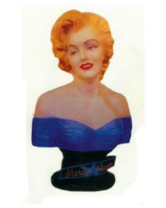 hübsche Marilyn Monroe im blauen Kleid als Büste lebensgroß