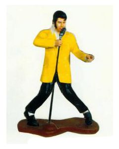 singender Elvis am Mikrofon klein verkleinert