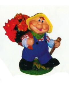 dicklicher Wandersmann mit Sack zum bepflanzen verkleinert