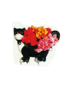 kleine süße Katze als Blumentopf lebensgroß