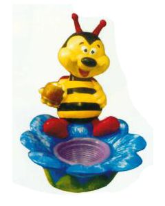 bunte Biene auf Blüte als Blumentopf Variante 2 vergrößert