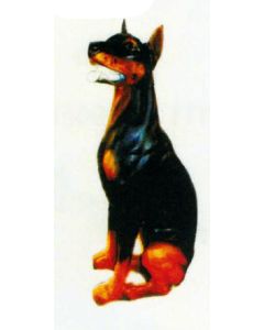 Beauceron sitzend Maul offen lebensgroß