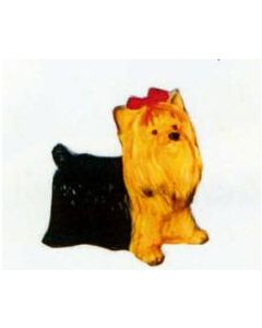 Yorkshire Terrier mit Schleifchen lebensgroß