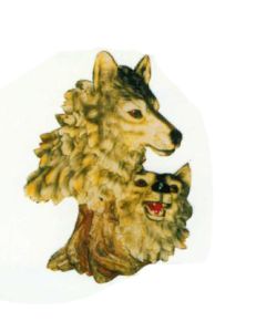 Wolfsköpfe lebensgroß