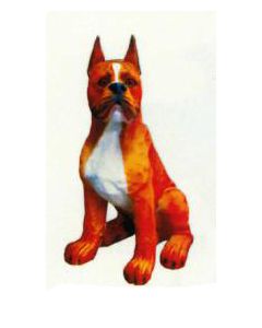 Boston Terrier sitzend lebensgroß