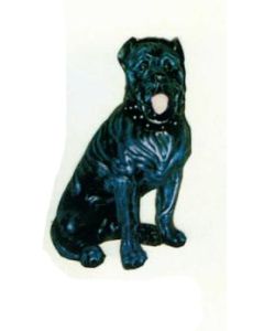 Bulldogge sitzend schwarz lebensgroß