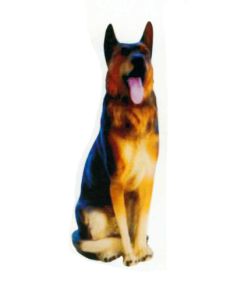 Schäferhund sitzend schwarz weiß lebensgroß