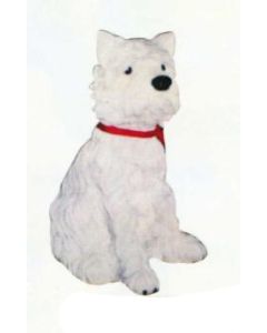 West Highland Terrier sitzend lebensgroß