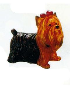 Yorkshire Terrier mit Schleifchen lebensgroß