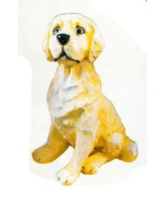 Golden Retriever sitzend lebensgroß
