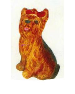 Yorkshire Terrier sitzend lebensgroß