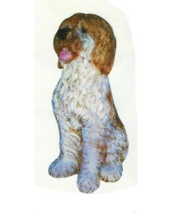 Lhasa Apso sitzend lebensgroß