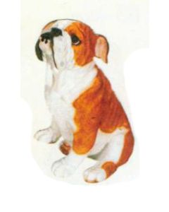 Bulldogge sitzend lebensgroß