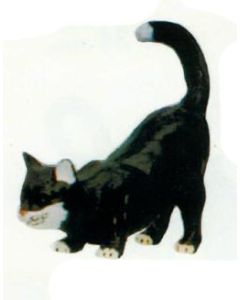 Katze in Angriffsposition lebensgroß