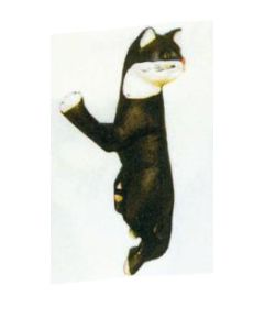 Katze hängend Kopf nach hinten lebensgroß