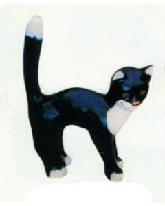 Katze mit Buckel schwarz weiß lebensgroß