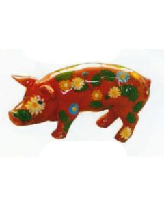 bemaltes Schwein mit Blumen verkleinert