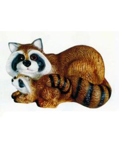 Waschbär mit Kind lebensgroß