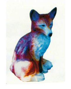 sitzender Fuchs rot weiß lebensgroß