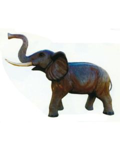 Elefant mit Rüssel oben lebensgroß