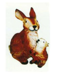 Hase mit Jungen braun lebensgroß