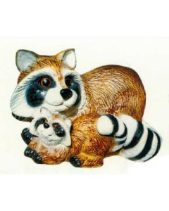 Waschbär mit Kind lebensgroß