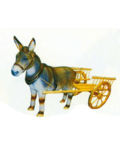 Esel mit Wagen lebensgroß