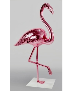 Flamingo chrom lebensgroß