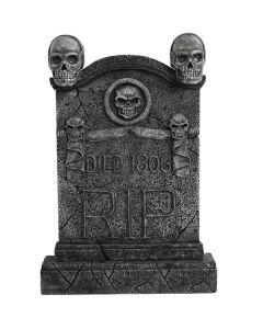 Totenkopf Grabstein mit Totenköpfen RIP lebensgroß