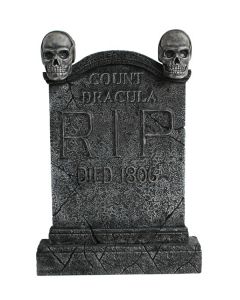 Totenkopf Grabstein Graf Dracula (Variante 2) lebensgroß