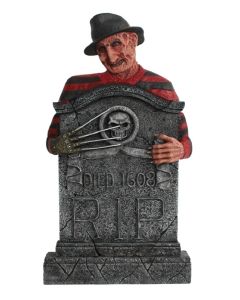 Freddy Krüger Grabstein mit Totenköpfen (Variante 2) lebensgroß