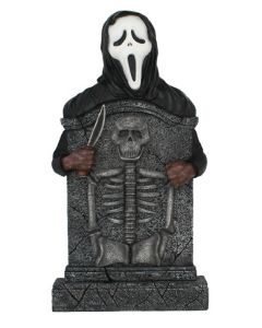 Scream Grabstein mit Skelett lebensgroß
