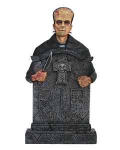 Monster Frankenstein Grabstein mit Kreuz lebensgroß