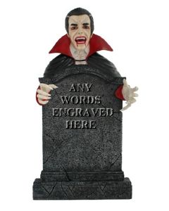 Dracula Grabstein mit Wunschbeschriftung lebensgroß