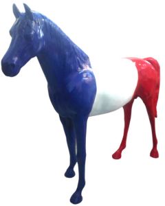 Pferd Trikolore Frankreich lebensgroß
