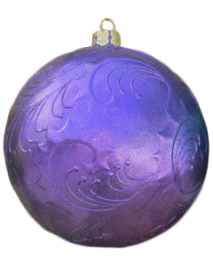 Weihnachtskugel mit  Reliefmuster metalliclila vergrößert