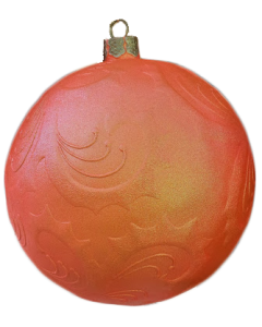Weihnachtskugel mit  Reliefmuster metallicorange vergrößert