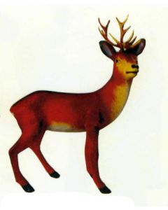 kleiner Hirsch stehend lebensgroß
