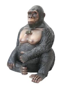 Gorilla Abfalleimer lebensgroß