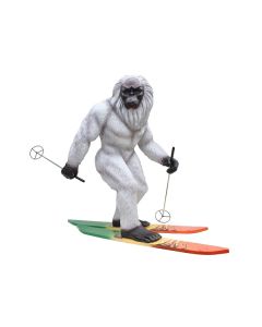 Yeti auf Skiern lebensgroß