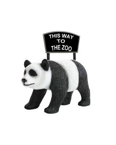BabyPanda mit Angebotsschild  lebensgroß