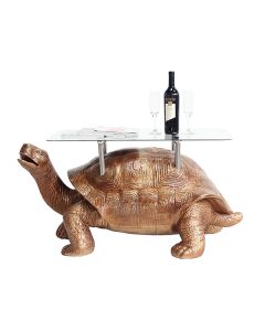 Goldene Schildkröte Tisch mit Glasplatte lebensgroß