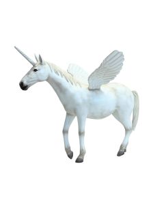 Weißes Einhorn mit Flügeln lebensgroß