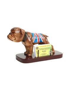 Bulldog mit britischer Flagge Visitenkartenhalter verkleinert